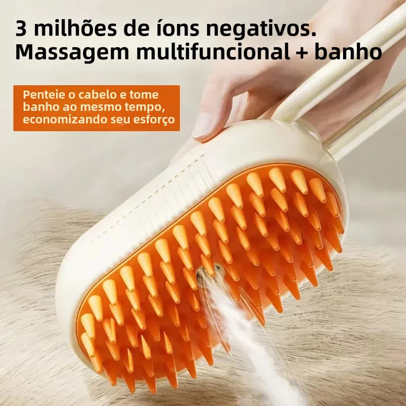 Pente Massageador com Spray Elétrico para Pets – Conforto e Praticidade na Hora do Banho