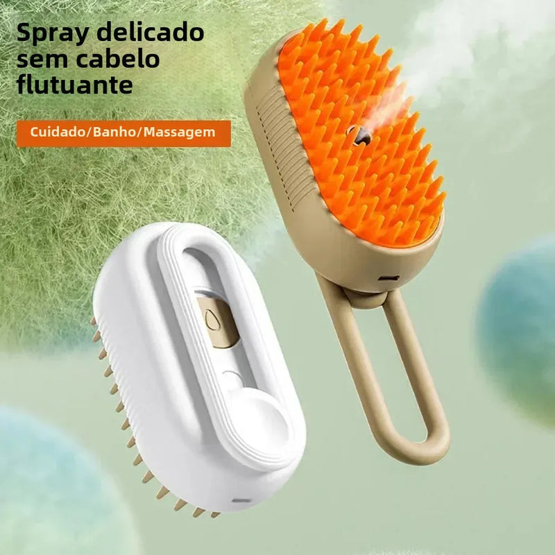 Pente Massageador com Spray Elétrico para Pets – Conforto e Praticidade na Hora do Banho